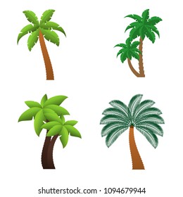 Palm trees isolated on white background