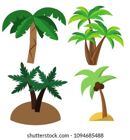 Palm trees isolated on white background