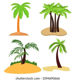 Palm trees isolated on white background