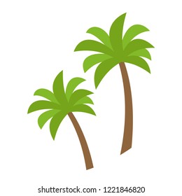 Palm trees isolated on white. Two palm trees. Vector illustration. EPS 10.