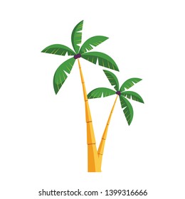 Palm trees isolated on white background. Vector illustration