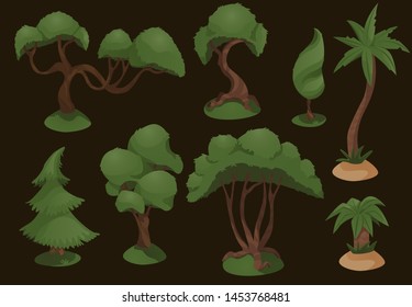 Palm trees isolated on white background. Vector illustration