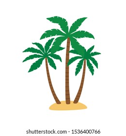 Palm trees isolated on white. Vector illustration