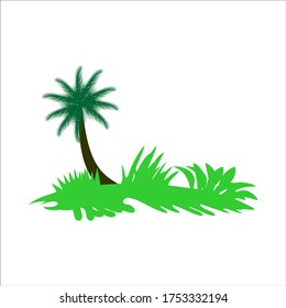 Palm trees isolated on white background. Beautiful vector palm tree vector illustration