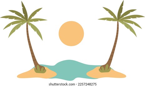 palm trees isolated on white background. Palm trees design for posters, banners and promotional materials. Vector illustration. Summer vacation party poster template. Summer tropical palm trees clip-a