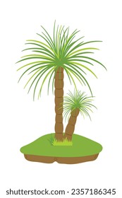 Palm trees isolated on white background. Beautiful vectro palma tree set vector illustration