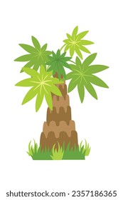 Palm trees isolated on white background. Beautiful vectro palma tree set vector illustration