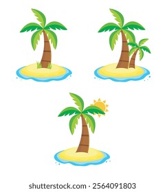 Palm trees isolated on white background