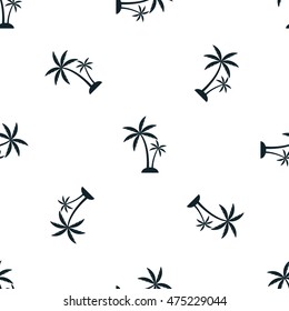 Palm trees isolated on white backgrounds. Vector illustration. Seamless pattern