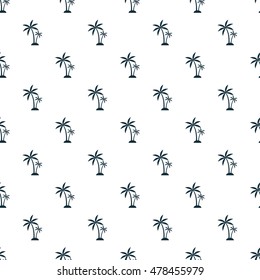 Palm trees isolated on white backgrounds. Vector illustration. Seamless pattern