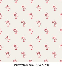 Palm trees isolated on white backgrounds. Vector illustration. Seamless pattern