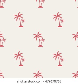 Palm trees isolated on white backgrounds. Vector illustration. Seamless pattern