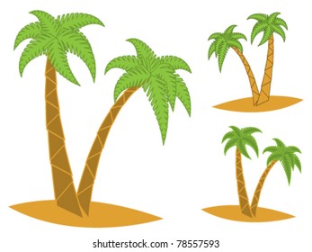 Palm trees isolated on white