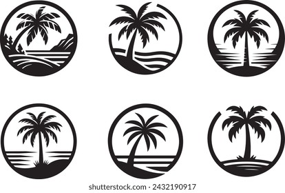 Palm trees isolated Vector illustration