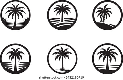 Palm trees isolated Vector illustration