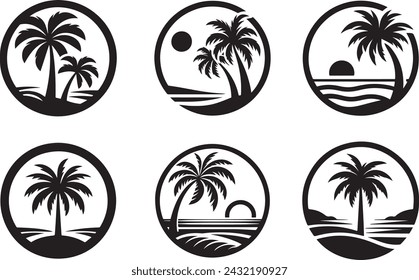Palm trees isolated Vector illustration