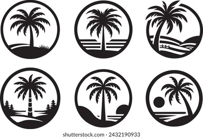 Palm trees isolated Vector illustration
