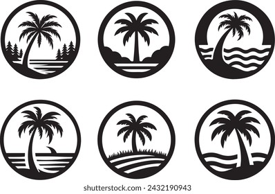 Palm trees isolated Vector illustration