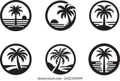 Palm trees isolated Vector illustration