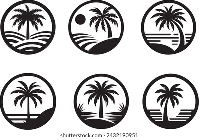 Palm trees isolated Vector illustration