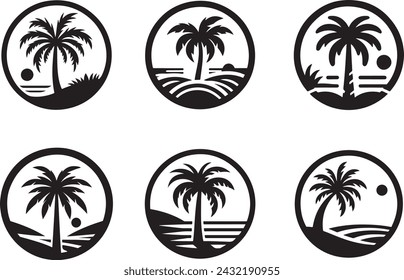 Palm trees isolated Vector illustration