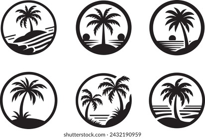 Palm trees isolated Vector illustration