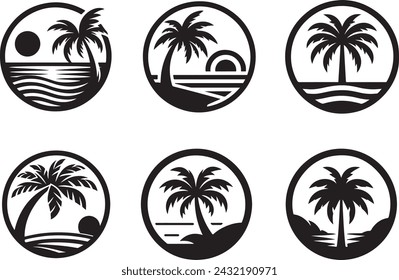 Palm trees isolated Vector illustration