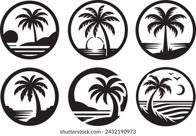 Palmeras aisladas Ilustración vectorial
