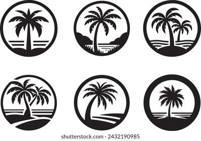 Palm trees isolated Vector illustration