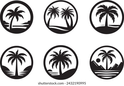 Palm trees isolated Vector illustration