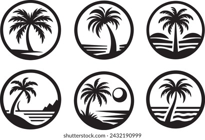 Palm trees isolated Vector illustration