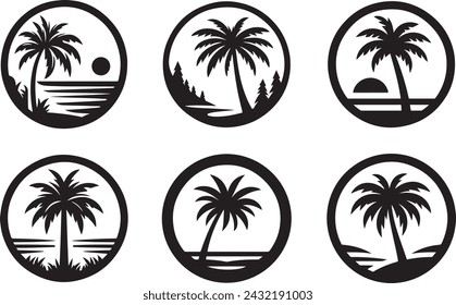 Palm trees isolated Vector illustration