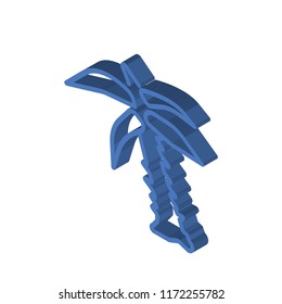 Palm Trees isometric left top view 3D icon