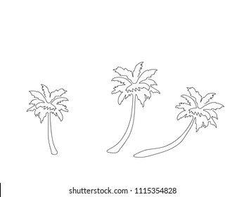 Palm trees line drawing, vector illustration design. Holidays collection.