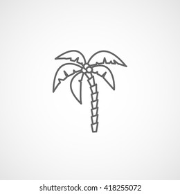 Palm Trees Line Icon On White Background