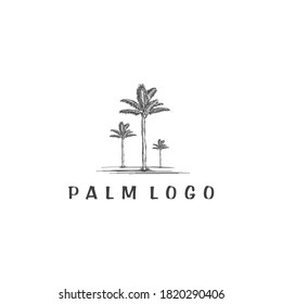 palm trees logo design template