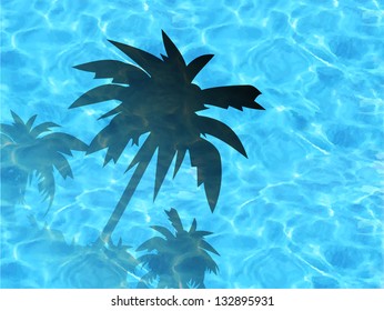 Palm trees  ocean background?sea