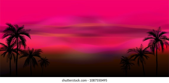  palm trees on background, coconut tree flat icon for vacation apps and websites. vector.  