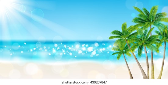 Palm trees on the beach