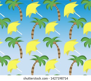 palm trees on the beach by the ocean pattern