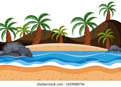 palmeras en la ilustración de la playa
