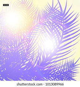 Palm trees on the beautiful sunset background. Vector background. Eps10 print