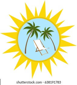 Palm trees on a blue background