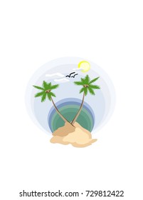 Palm trees on the island