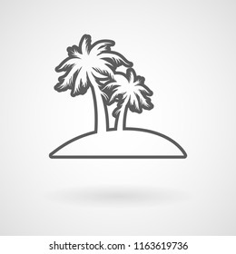 Palm trees on island, vector, illustration, eps file