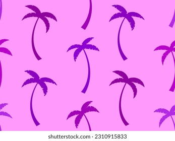 Palm trees on a pink background seamless pattern. Summer background with tropical trees. Design for wallpaper, banners and promotional items. Vector illustration