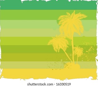 palm trees on retro background