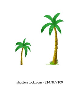 Palmen auf weißem Hintergrund. Vektorgrafik