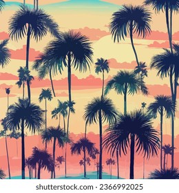 Palm trees on white background Vector illustration in flat style. svg