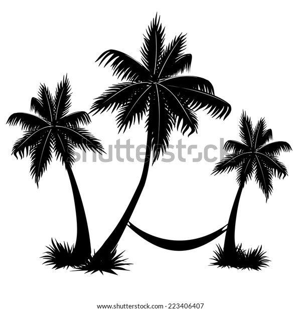 Palm Trees On White Background Vector Stock Vector (Royalty Free) 223406407